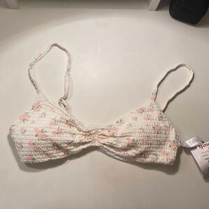 Hollister White Floral bikini top